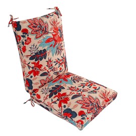 Makimoo Set of 2 Outdoor Dining Chair Cushions, Comfort Patio Seating Cushions, 44 x21x4.5 inch, Single Welt and Zipper, Blue and Red Leaves