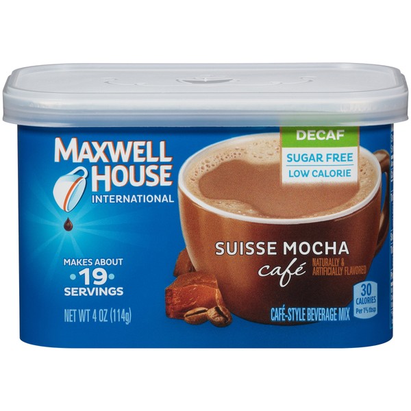 Maxwell House Decaf Suisse Mocha Instant Coffee International Cafe (4oz Canisters, Pack of 4)