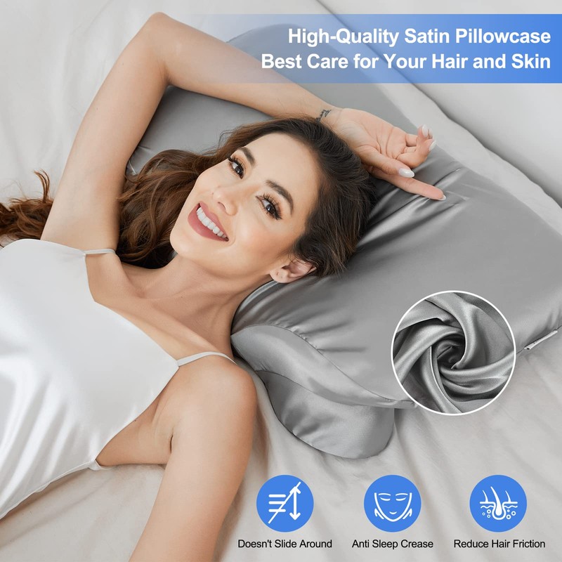 Satin Pillowcase for Zelimun Cervical Pillow, Ergonomic Case, Smooth &