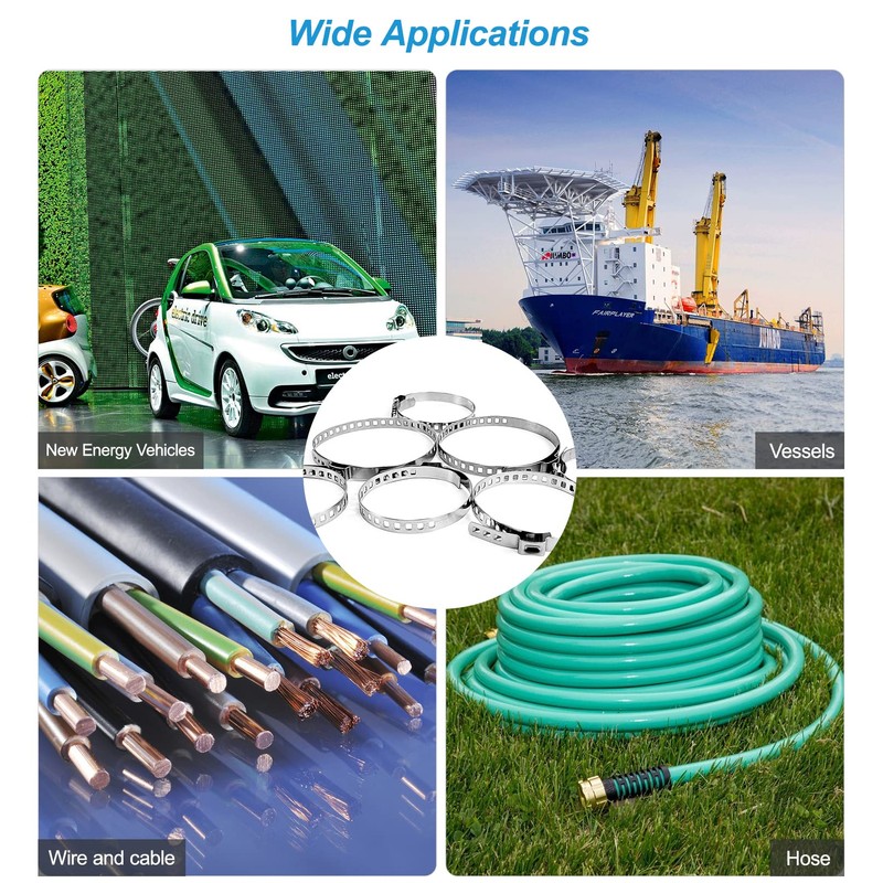 42 Pcs Hose Clips Set, CV Boot Clips, Stainless Steel