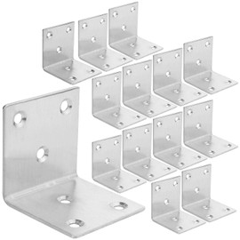 30 PCS Sliver Corner Brace, Stainless Steel 40MM X 40MM X 40MM Heavy Duty L Bracket for Furniture, Corner Steel Joint Right Angle Shelf Support Corner for Shelves, Furniture and Cabinet, Round End
