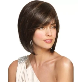 Generic / Natural Corto Pelucas Bob Encaje Frente Cabello Humano