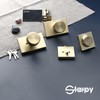 STARPY Gold Door Knobs Interior with Lock, Satin Brass Exterior