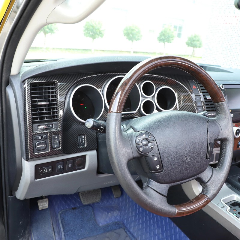 Ynei ABS Carbon fiber Interior Dashboard Panel Frame Trim Cover