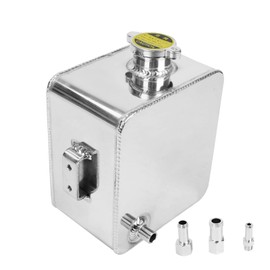 BLACKHORSE-RACING 2.5L Universal Aluminum Coolant Radiator Overflow Expansion Tank Reservoir Recovery Water Tank Bottle for Car Truck Boat (Silver)