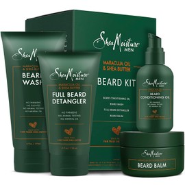 Shea Moisture Complete Beard Kit | All Natural Ingredients | Maracuja Oil & Shea Butter | Beard Balm | Beard Conditioning Oil | Beard Wash | Beard Detangler