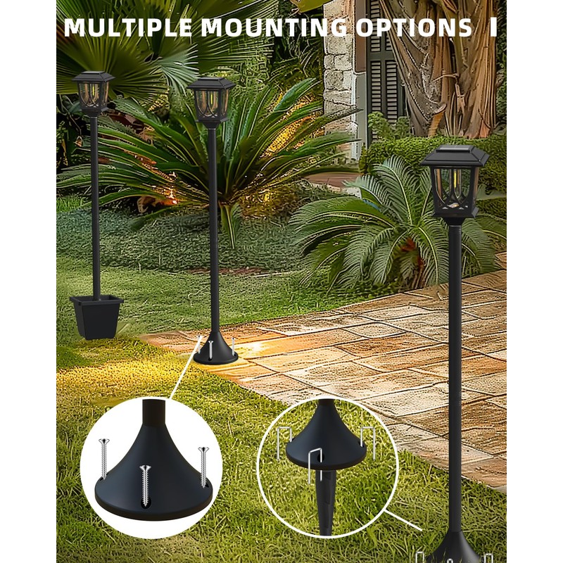 ILANCK 2 Pack Solar Lamp Post Light, 40" H Outdoor