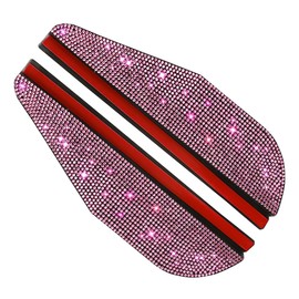 UHANBUT 2PCS Bling Car Side Mirror Rain Visor Guard, Rhinestones Automotive Rear View Mirror Rain Eyebrows, PVC Rainproof Vehicle Side Mirrors Smoke Shade Cover for Car, Truck, SUV (Pink)