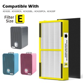 VALZONE 4 Pack FLT4100 HEPA Replacement Filter Size E Compatible with Guardian Technologies Model AC4100 AC4100CA AC4150BL AC4150PCA AC4150P Purifier, Part # FLT4100 / FLT11CB4 / Filter e