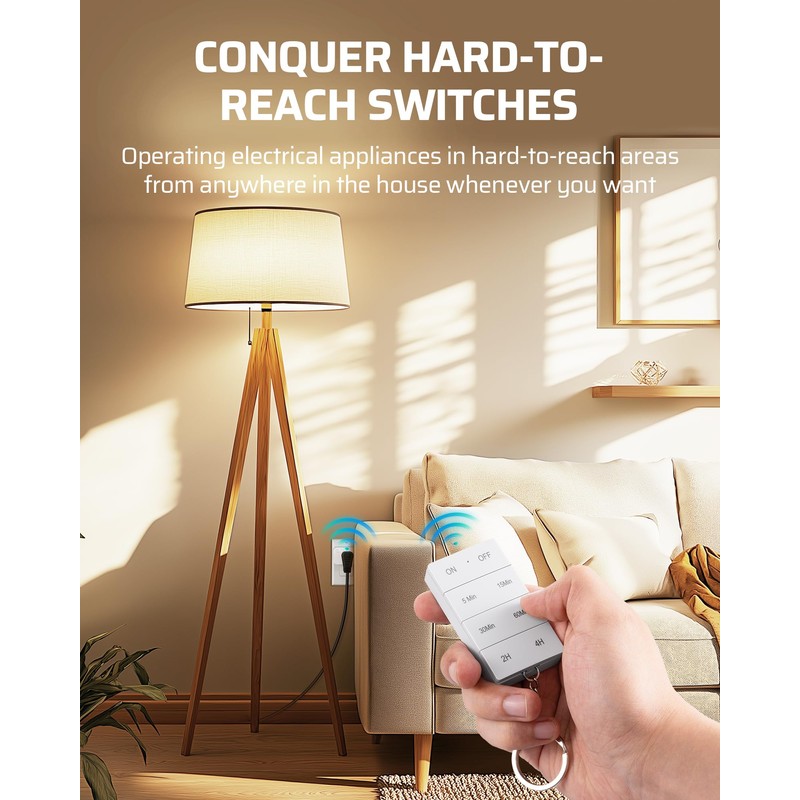 DEWNEWILS Remote Control Outlet with Timer, Indoor Remote Timer Outlet,