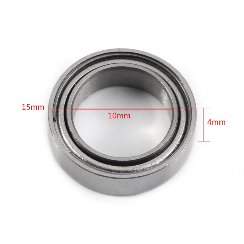 HilBeliFU 10Pcs 10x15x4mm Bearings, Double Shielded 6700ZZ Thin Bearing, Steel