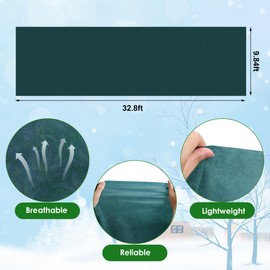32.8 x 9.8 Ft Thicken Plant Covers Freeze Protection- Darkgreen Warm Winter Frost Cloth Blanket- Garden Fabric Plant Floating Row Cover Protecting Plants from Freezing Animal Eating, Anti -7.6℉ (-20℃)