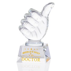 Word's Best Doctor Gifts for Women Men Doctor Appreciation Gifts Crystal Doctor Plaque Thumb Up Thank You Doctor Gifts for Doctors' Day Christmas Thanksgiving Day Retirement Birthday
