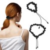 4Pcs Adjustable Elastic Satin Hair Scrunchies Adjust Black Ties Accessories