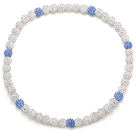 Yankees Mets Blue Jays Baseball Beaded Necklace for Men Bling Rhinestone Baseball Drip Accessories Brilliant White Light Blue Diamond Ice Collection Chain Necklace Cool Fun Gifts for baseball Player Team Lover