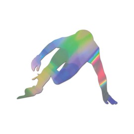 Speed Skater Premium Sticker Decal Oil Slick Rainbow Holographic Metallic Skating ice - Oil Slick - 4" W x 2.98" H