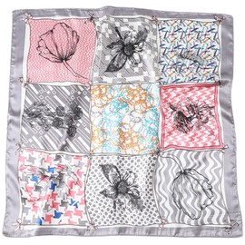 MAIRY Head Scarf for Women UK Satin Scarves Square Floral Paisley Bandanas Print Head Hair Neck Wrap Scarfs 06033