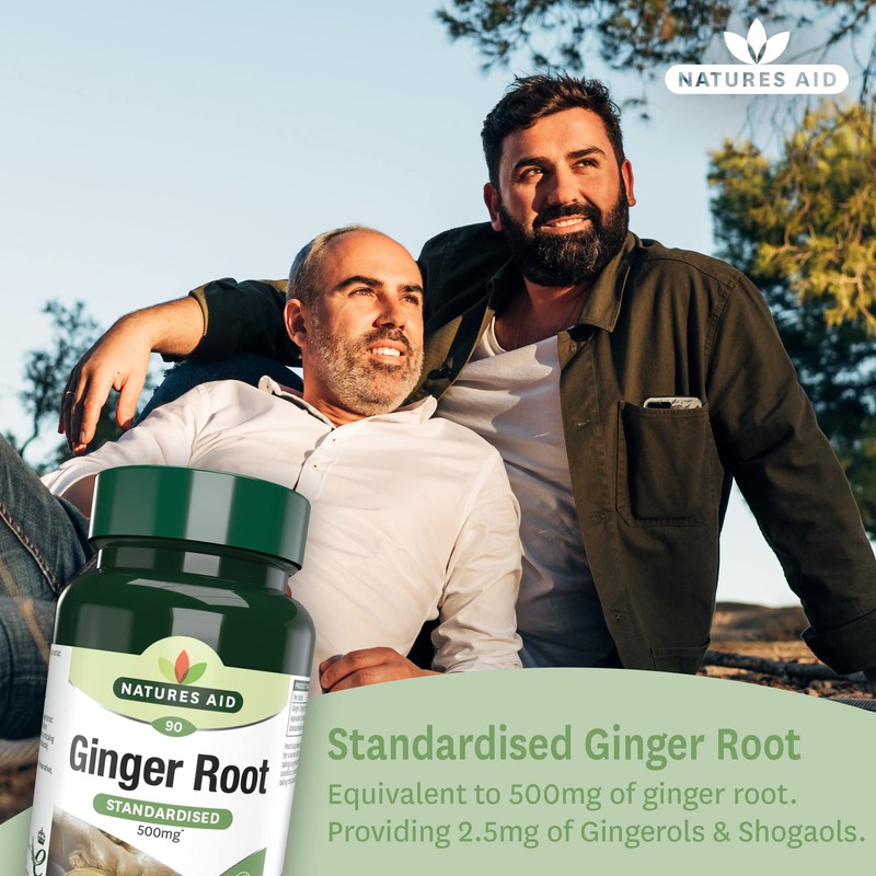 Natures Aid Ginger Root 500 mg 90 Tablets (Botanical Supplement,