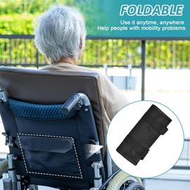 AIMALL Elderly Mobility Aid - Portable Wheelchair Side Pouch with Double Cushion Handle, Multi-Use Patient Transfer Assist Device for Elderly Care, 45.2" Long, Black