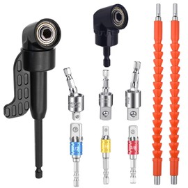 10 x angle attachment, 105 angle bit holder, socket adapter, cordless screwdriver, drill extension, around the corner screwdriver, for electric drills