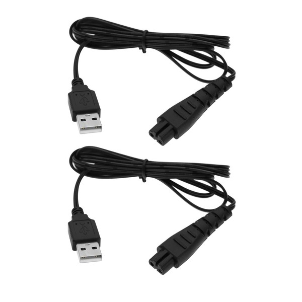 OTOTEC Pack of 2 Beard Trimmer Charging Cable Replacement Compatible with Remington PF7500 PF7600 PG6137 PG6170 PG6171 PG6250 Razor Charging Cable PVC