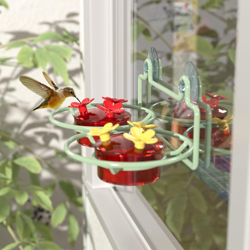 Window Hummingbird Feeder, Small Hummingbird Feeder for Outdoors with Strong