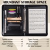 Calfinder 3 Ring Portfolio Binder,PU Leather Padtfolio Binder with Zipper,Padfolios