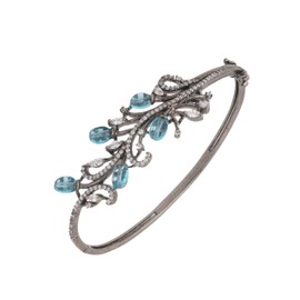 TARINIKA Rhodium Plated Floral Blush CZ Bracelet - Indian Bracelets for Women I Perfect for Casual Occasions | Traditional Indian Jewelry for Women | 1 Year Warranty*, Medium, Brass, Cubic Zirconia