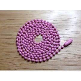 Unbranded 30" Pink Colored 2.4mm Ball Bead Stylish Fashionable Dog Tag Chain Necklace