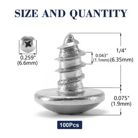 #4 x 1/4" Wood Screw 100Pcs Truss Head Phillips 18-8 (304) Stainless Steel Fast Self Tapping Screws by SG TZH