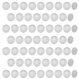 CRAFTYMELODY 60Pcs Stamping Blank Tags Stainless Steel 30mm Stamping Tag Charms Flat Round Oval Blank Tag Pendant for Diy Craft Engraving Jewelry Making Necklace Earring Chain Bracelets