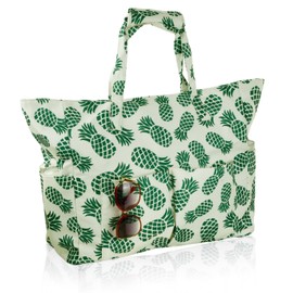 Culinavog Women's Beach Bag with Zip, Swimming Bag, Foldable Large, Beach Bag, Waterproof, Sauna Bag, Travel Bag, Tote Bag with Wet Compartment, Shoe Compartment, for Beach, Travel, Pool, Gym