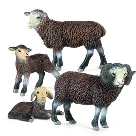 4 Pcs/Set Simulation Sheep Decoration Model Set Farm Animal Model Home Decoration Accessories Craft Ornaments Toy
