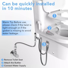 DEANIC 2-in-1 Bidet Attachment with Handheld Bath Bidet Sprayer, Ultra-Slim A...