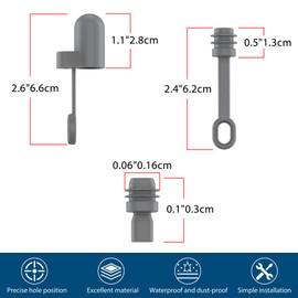 Axonus Silicone Protective Set for Starlink Mini Dishes, 2*Cable Ends Caps,1*Plug for Power Supply, 2 *Plugs for Mini Output Port, Dustproof Waterproof Accessories for Starlink Mini, Set of 5, Gray