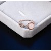 Lzz Fashion Lady Opal Ring Pink Moonstone 18K Rose Gold