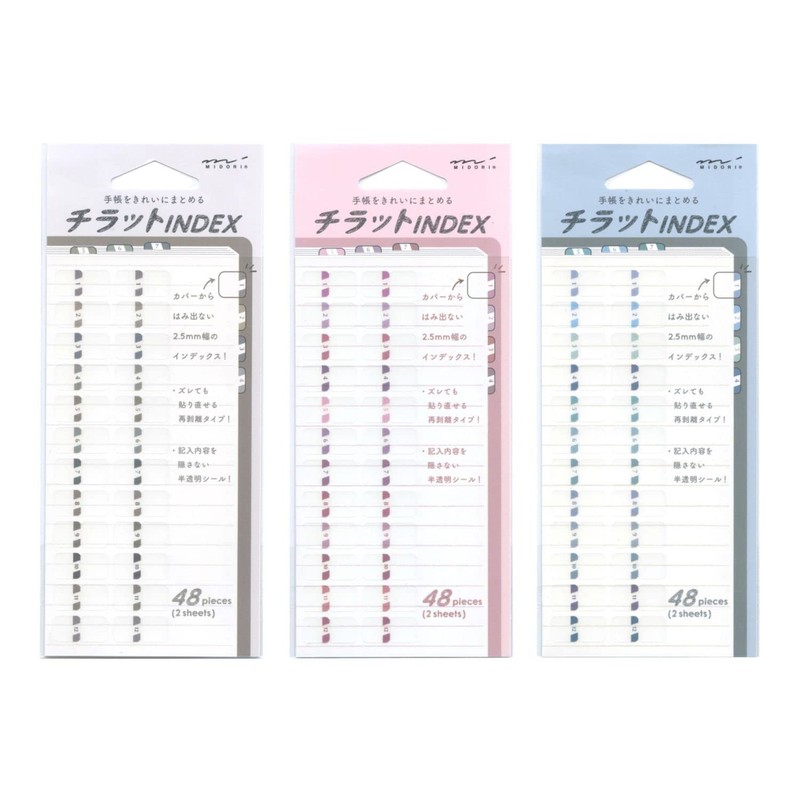 Midori Index Label S Chilat Index Numbers [Blue] Notebook Accessory
