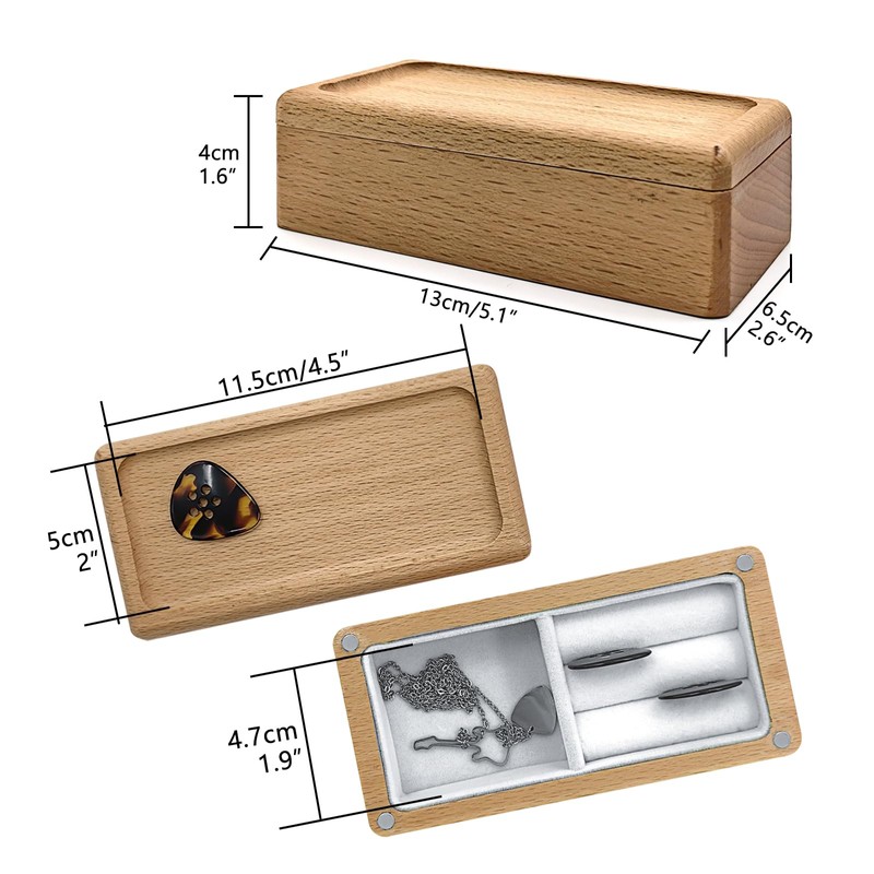 Musiin Premium Wooden Guitar Pick Holder - Sturdy Guitar Pick