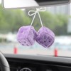 ECSiNG Car Hanging Furry Dice Soft Ornament With Suction Cup