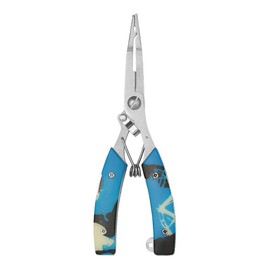 1Pcs Fishing Pliers Tool, Curved Forceps Fish Lip Gripper with Hook Remover Split Ring Line Cutter Multi Tool Fishing Accessories Tackle Kit for Flesh and Sea Fishing, Blue
