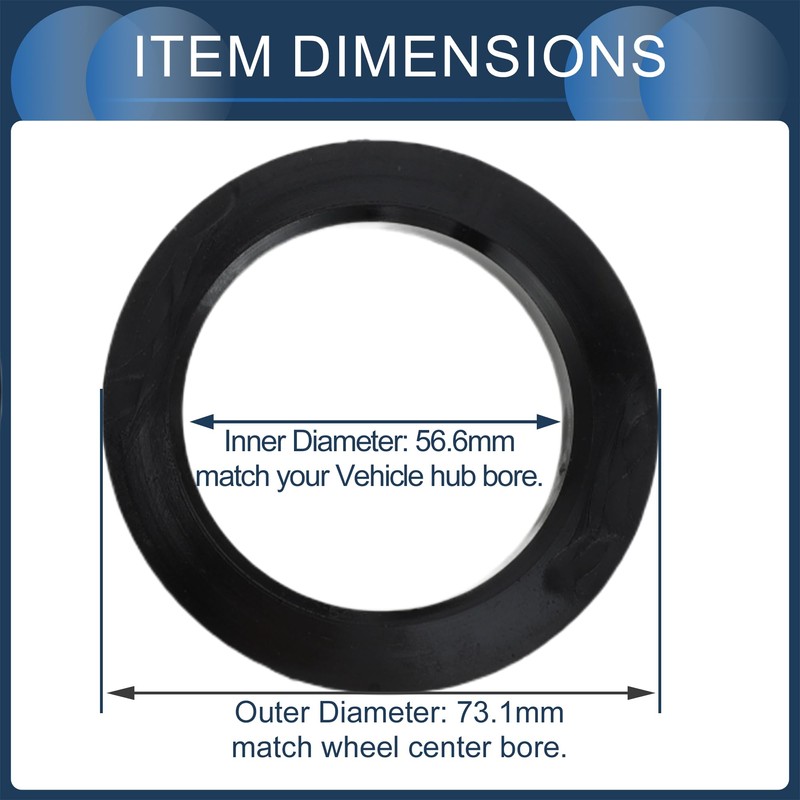 INFINAUTO Hub Centric Rings,56.6mm ID 73.1mm OD Car Wheel Hubrings