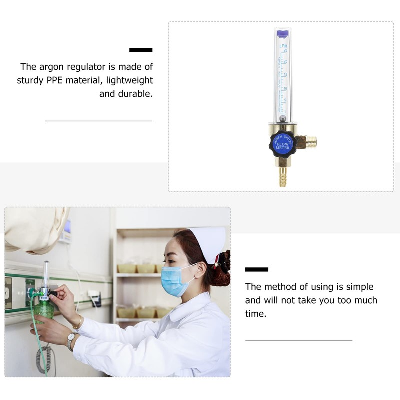 Baluue 2pcs Welding Gas Flow Regulator Argon Gas Flow Meter