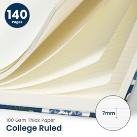 Spiral Journal Notebook for Women, Pretty Hardcover Lined Notebook for Work & Note Taking, Aesthetic Cute Journal for Writing, 140 Pages, 6"x8", Petal Array