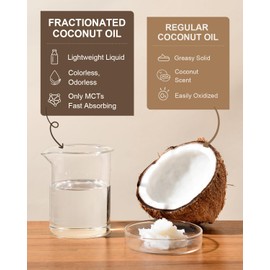 Yoken Fractionated Coconut Oil for Skin 16 Oz, 100% Pure & Natural Liquid Coconut Oil, Moisturizer for Hair, Face, Body, Carrier Oil for Essential Oils Mixing, Massage, Hexane Free, Unscented