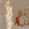 Macrame Wall Hanging, Dream Catcher with LED, Hollowed Woven Wall