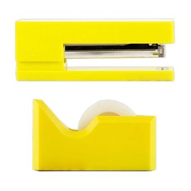 JAM PAPER Office & Desk Sets - 1 Stapler & 1 Tape Dispenser - Yellow - 2/Pack