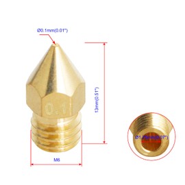 Aopin M6 1,75 mm Extruderdüsen 3D-Drucker 0,1 mm Messing 3D-Drucker Extruder Düsen 4 Stück