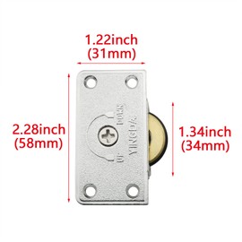HJGarden 1set Wardrobe Pulley, Closet Cabinet Sliding Door Wheels Rollers Furniture Hardware, Wardrobe Door Sliding Plates, Silent Pulleys, for Wardrobe Doors, Sliding Doors, Hardware Pulleys