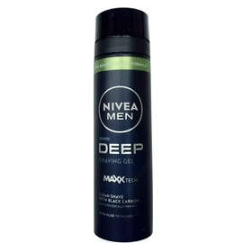 NIVEA Men Deep Shaving Gel (200ml), Black Charcoal Shaving Gel, Gentle Shaving Gel for Men, Removes Dirt and Residue, Shaving Gel for All Skin Types
