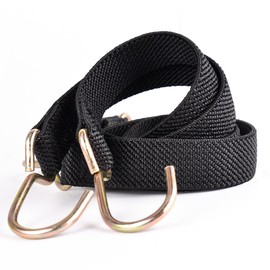 Marcobrothers Flat Bungee Cords Elastic Straps with Hooks，Heavy Duty Bungee Cord (32 inch X 2, Black)